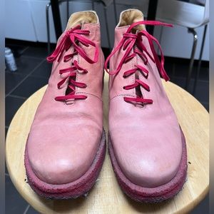 Joh Fluevag pink leather derby shoes sz 11